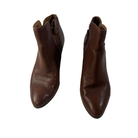 Frye Judith Zip Leather Booties Cognac Brown Size 9.5M - Picture 4 of 11